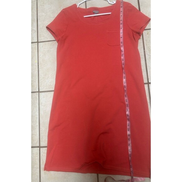 T By Talbots PIigment Dyed Terry Dress With Pocket size medium  orange red - Picture 8 of 8